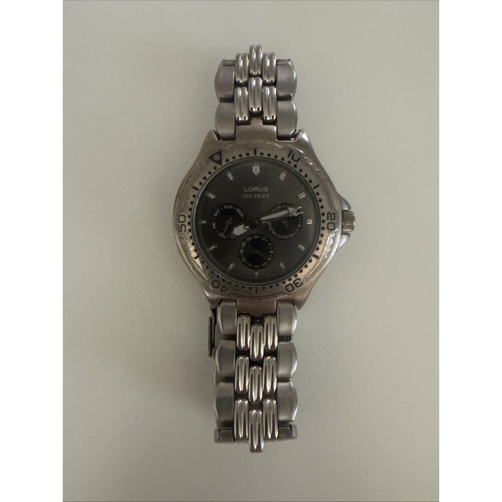 Lorus 100ft LR2079 Men's Movt Japan Watch Runs!